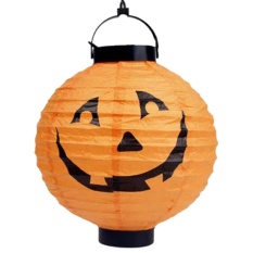 Harga Clearance Sunwonder Sepanjang Kertas Lantern LED Ringan Lantern Gantungan Lampu Halloween Pesta Dekorasi (Kuning)-Internasional