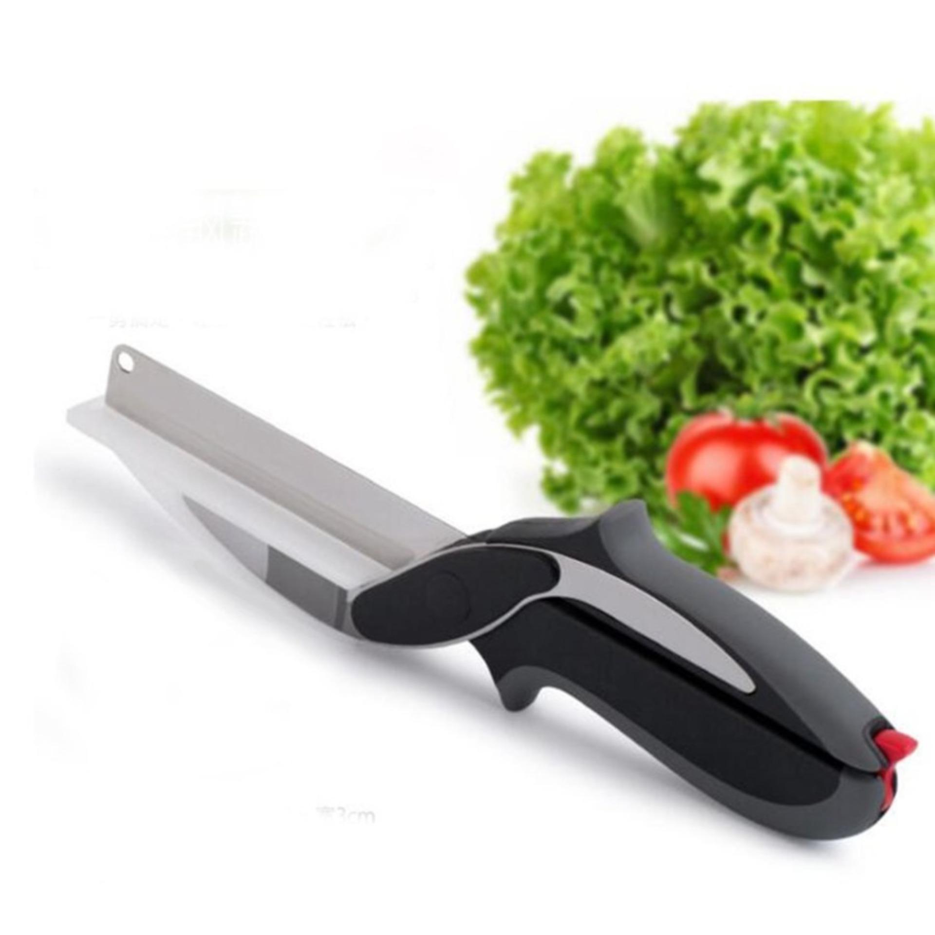 Clever Cutter 2 in 1 Gunting, Pisau,& Talenan Serba Guna - 2in1 Knife & Cooking Board 