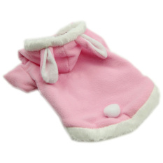 Cocotina Hewan Peliharaan Photo: Pakaian Desain Kelinci Hoodie Fancy Dress Anjing Kucing Hangat Baju Mantel (Merah Muda) -S