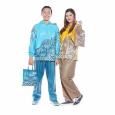 Coklat Wanita - Tiger Head Jas Jaket Hujan Setelan Batik Celana Baju