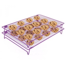 Mendinginkan Kue Down 2 Pcs Non-stick Food Kelas 17X11 Inci Baja Tier Grid kawat Rak Pendingin untuk Panggang, bagus untuk Kue, Kue Kering, Roti, Panggang Lainnya Makanan, Kaki Stabil, Oven Aman, ungu 546.2-Internasional