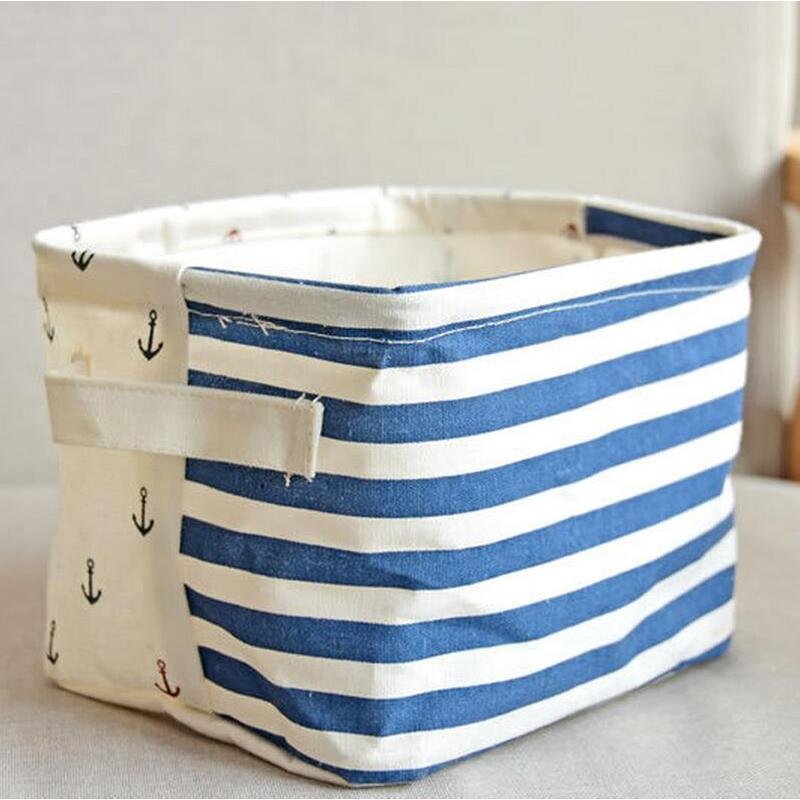 Cotton & Linen Penyimpanan Desktop Baskets Tahan Lama Kantor Penyimpanan Bins Binatu Keranjang Makeup Organizer 20x16 Cm- INTL Cotton & Linen Penyimpanan Desktop Baskets Tahan Lama Kantor Penyimpanan Bins Binatu Keranjang Makeup Organizer 20x16 Cm- INTL