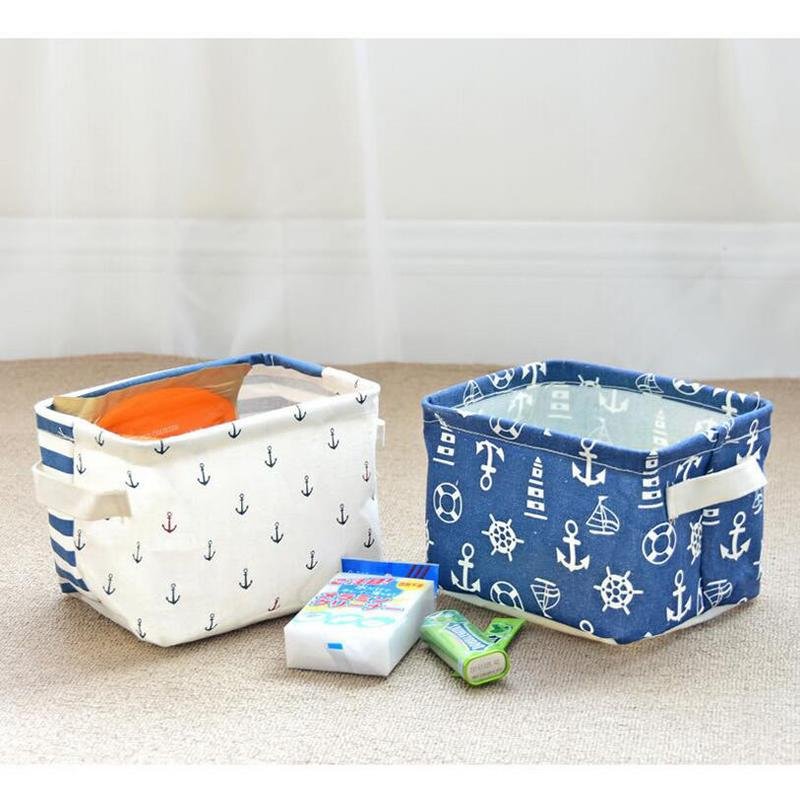 Cotton & Linen Penyimpanan Desktop Baskets Tahan Lama Kantor Penyimpanan Bins Binatu Keranjang Makeup Organizer 20x16 Cm- INTL Cotton & Linen Penyimpanan Desktop Baskets Tahan Lama Kantor Penyimpanan Bins Binatu Keranjang Makeup Organizer 20x16 Cm- INTL