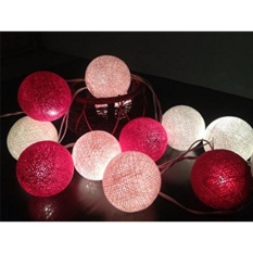 Cotton Ball Light LED / Lampu LED Benang Lampion Gantung Hias Warna Pink Tone for Decor