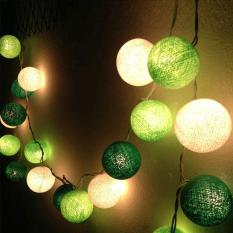 Cotton Ball Light LED / Lampu LED Tumblr Benang Lampion Gantung Hias Warna Hijau / Green Tone for Decor