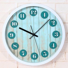 Pedesaan Kayu Customs Retro Dinding Bahari ClockRound Novelty Asetat/Plastik Indoor Clock-Intl