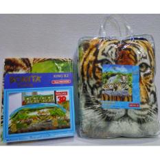 Couple Sprei + Selimut Super Lembut Dan Tebal Merk Bonita - Macan Uk. 180/160X200 CM