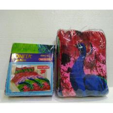Couple Sprei + Selimut Super Lembut Dan Tebal Merk Bonita - ROSE MERAK Uk. 180/160X200 CM