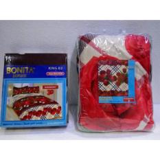 Couple Sprei + Selimut Super Lembut Dan Tebal Merk Bonita - ROSEBERRY Uk. 180/160X200 CM