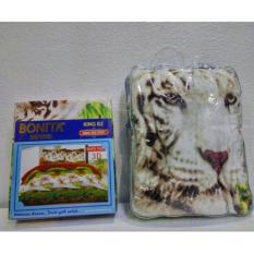 Couple Sprei + Selimut Super Lembut Dan Tebal Merk Bonita - WHITE TIGER Uk. 180/160X200 CM