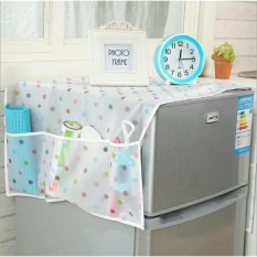 Cover Penutup Kulkas Lemari Es untuk Tempat Penyimpanan Barang(POLKADOT BLUE GREEN)