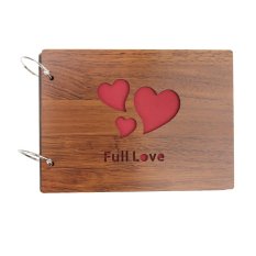 Creative DIY berongga halus kayu koleksi Album foto Album ulang tahun bayi foto upacara pernikahan Set map refill Album ulang tahun/hadiah Natal, 30 lembar, penuh cinta 20,32 cm - International