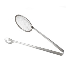 Creative Filter Spoon with Clip Multi-functional Stainless Steel Colander Oil-Frying Filter Fried Food Clip Fried Chicken Drumsticks 28*10cm - intl