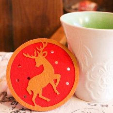 Kreatif Silikon PVC Berkualitas Tinggi Coasters Cup Mat untuk Hadiah Natal Elk Hot-Intl