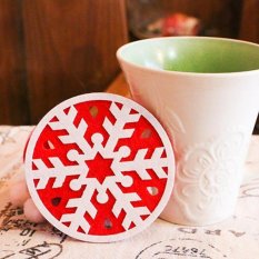 Kreatif Silikon PVC Berkualitas Tinggi Coasters Cup Mat untuk Hadiah Natal Snowflake Hot-Intl