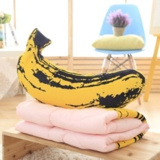Kreatif Bantal Selimut Dual Kartun Kantor Istirahat Makan Siang Kecil Quilt Cute Banana Sejuk Di Musim Panas Mobil Bantal-Intl