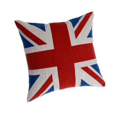 Katun Bantal Bantal Cover English dan Bendera Nasional Amerika Pillow Case-MERAH