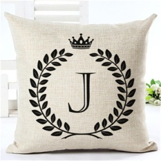 Disesuaikan Bahasa Inggris Letter Stamp Cotton Linen Dekoratif Bantal Sofa Bantal Kursi Mobil untuk Hadiah Anak-Internasional