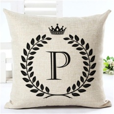 Disesuaikan Bahasa Inggris Letter Stamp Cotton Linen Dekoratif Bantal Sofa Bantal Kursi Mobil untuk Hadiah Anak-Internasional