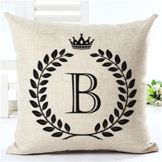 Disesuaikan Bahasa Inggris Letter Stamp Cotton Linen Dekoratif Bantal Sofa Bantal Kursi Mobil untuk Hadiah Anak-Internasional