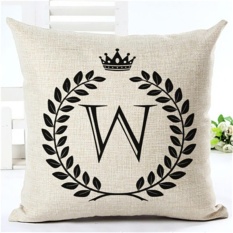 Disesuaikan Bahasa Inggris Letter Stamp Cotton Linen Dekoratif Bantal Sofa Bantal Kursi Mobil untuk Hadiah Anak-Internasional