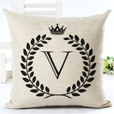 Disesuaikan Bahasa Inggris Letter Stamp Cotton Linen Dekoratif Bantal Sofa Bantal Kursi Mobil untuk Hadiah Anak-Internasional