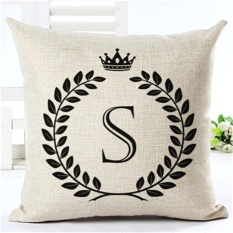 Disesuaikan Bahasa Inggris Letter Stamp Cotton Linen Dekoratif Bantal Sofa Bantal Kursi Mobil untuk Hadiah Anak-Internasional