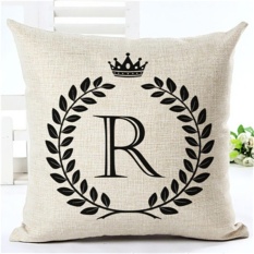 Disesuaikan Bahasa Inggris Letter Stamp Cotton Linen Dekoratif Bantal Sofa Bantal Kursi Mobil untuk Hadiah Anak-Internasional