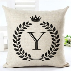 Disesuaikan Bahasa Inggris Letter Stamp Cotton Linen Dekoratif Bantal Sofa Bantal Kursi Mobil untuk Hadiah Anak-Internasional