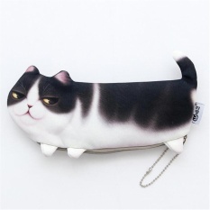 Lucu 3D Cat Kotak Pensil Pena Makeup Kantong Kosmetik Zipper Dompet Koin Tas Dompet-Internasional