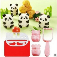 Cute Baby Panda Set Rice Mold Cetakan Pencetak Cetak Gagang Nasi Rice Sushi Bento Set Tools + Nori Seaweed Cutter Puncher - Cetakan Bento Cetakan Nasi Cetakan Murah