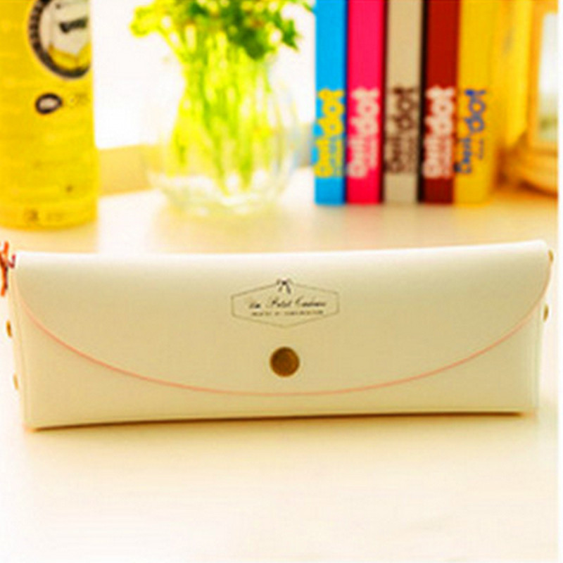 Cute Candy Warna Pensil Case Pen Bag untuk Kantor Perlengkapan Sekolah-Putih-Intl Cute Candy Warna Pensil Case Pen Bag untuk Kantor Perlengkapan Sekolah-Putih-Intl