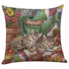 Lucu Kucing Sofa Bed Rumah Dekorasi Festival Sarung Bantal-Internasional