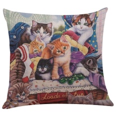 Lucu Kucing Sofa Bed Rumah Dekorasi Festival Sarung Bantal Sarung Bantal-Intl