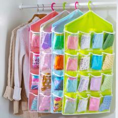 DapurBunda Gantung 16 Kantong Hanger Organizer Underwear Pouch Korean - 1 Pcs ( HIJAU )