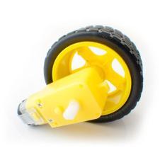 DC Gear motor with tyre 1 set Roda dan Motor