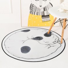 Diameter 80 Cm Kartun Sepanjang Floor Alas Non-slip Living Room Sofa Rugs Tea Meja Mats Bedroom Lembut Samping Tempat Tidur footcloth Bundar Karpet Kursi Komputer Tikar-Internasional