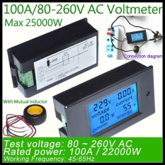 Digital AC Tegangan Meter 100A/80 ~ 260 V Power Energy Analog Voltmeter Ammeter Watt AMPS Saat Ini Volt Meter LED Panel Monitor-Intl