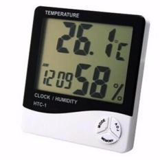 Digital Hygrometer / Termometer HTC-1/Alat Pengukur Suhu Ruangan - Putih