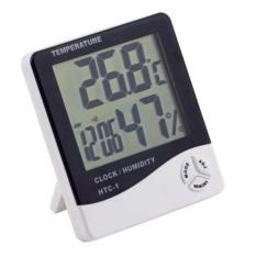 Digital Hygrometer / Termometer HTC-1/Alat Pengukur Suhu Ruangan - Putih