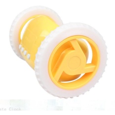 Digital LCD Display Menjalankan Jam Alarm Runaway Roda Bergerak (Kuning)-Intl