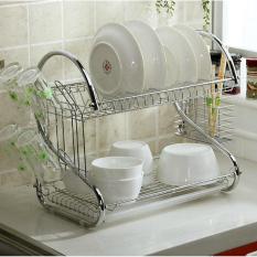 Dinemate Rak Piring 2 Susun Stainless Minimalis - Dish Drainer