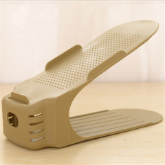 Display Rack Sepatu Organizer Penyimpanan Ruang Rak Penyimpanan Plastik Beige-Intl