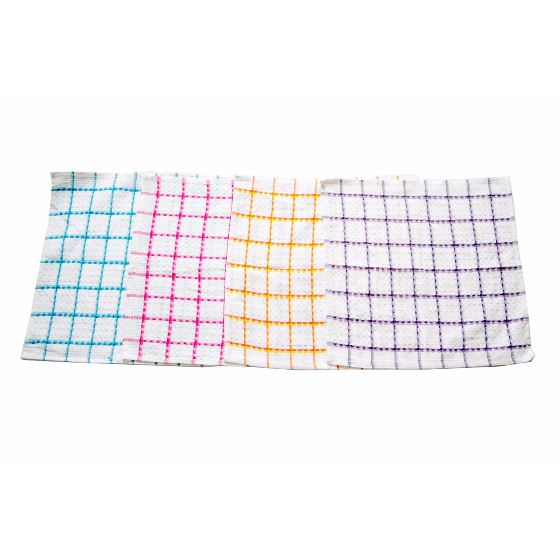 Dixon Paket 4 pcs Serbet Kain 50x50 Motif Kotak Warna Rata - Multicolor Dixon Paket 4 pcs Serbet Kain 50x50 Motif Kotak Warna Rata - Multicolor