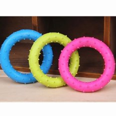 Anjing Karet Lucu PET Cat Round Lingkaran Puppy Play Lucu Permen Mainan Tranining Acak Warna Kamar bebas Racun