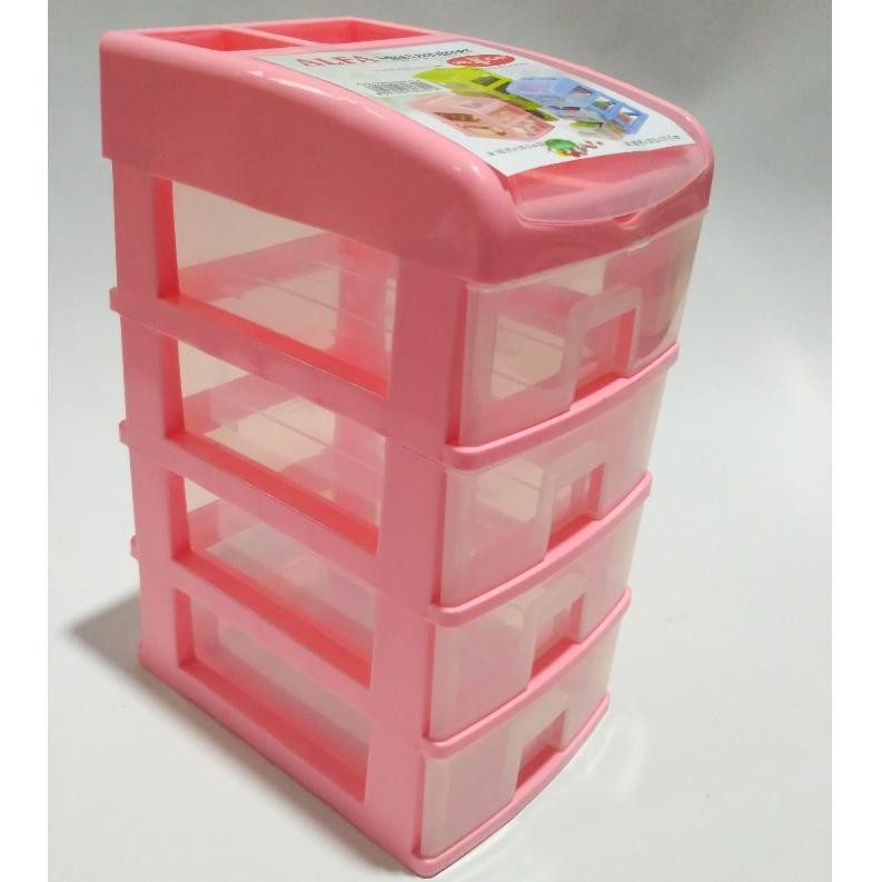DOS Container Susun / Meja kantor 4 laci Plastik dengan penutup bagian atas DOS Container Susun / Meja kantor 4 laci Plastik dengan penutup bagian atas
