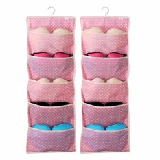 Mimosifolia Double Side Guadai Kaus Kaki Pakaian Bra Kain Kantong Menggantung Tas Lemari Penyimpanan Lemari Menggantung Hiasan Dinding Tas (85 Cm X 32 Cm, Pink)-Intl
