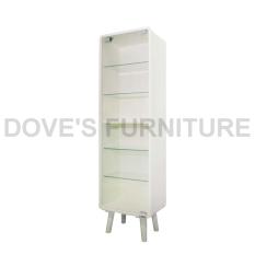 Dove's Furniture Rak Serbaguna RS-044 - rak kaca pajangan / rak koleksi - putih FREE ONGKIR Jawa + Bali