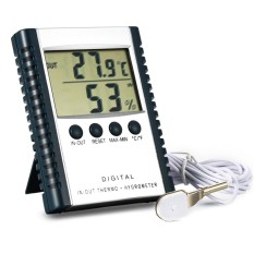 Dsstyles HC-520 Digital Dalam/Luar Ruangan Termometer Higrometer, Stickable dan Standable Hygrothermograph dengan Menyelidiki Peringatan Suhu Pengaturan dan Memori