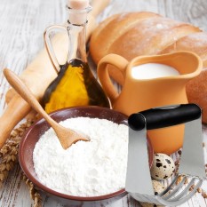Dsstyles Kue Kering Pemotong Anti Karat dan Plastik Sepanjang Tangan Adonan Scraper, dapur Profesional Ergonomis Panggang Adonan Blender dengan 4 Tugas Berat Blades & Pegangan Karet Lembut